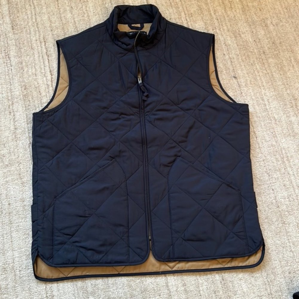 J. Crew Men’s Size Medium Navy Blue Quilted Vest